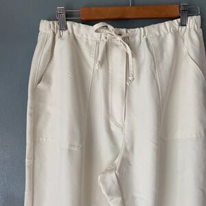 Havana Jack Cafe poly blend white wide leg trousers women's L vacation beach